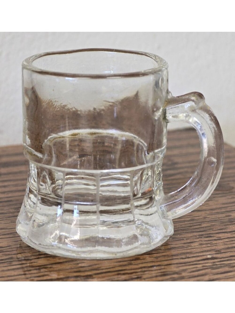 Mini Clear Glass Mug Handle 2" Tall Vintage Shot Glass Decorative Collectible